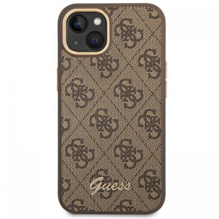 Guess - GUESS iPhone 14 Skal Vintage Gold Logo - Brun