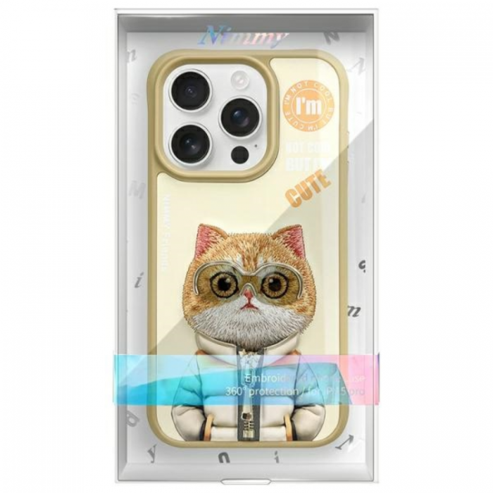 NIMMY - Nimmy iPhone 15 Pro Max Mobilskal Cool & Cute 2.0 Cat - Khaki