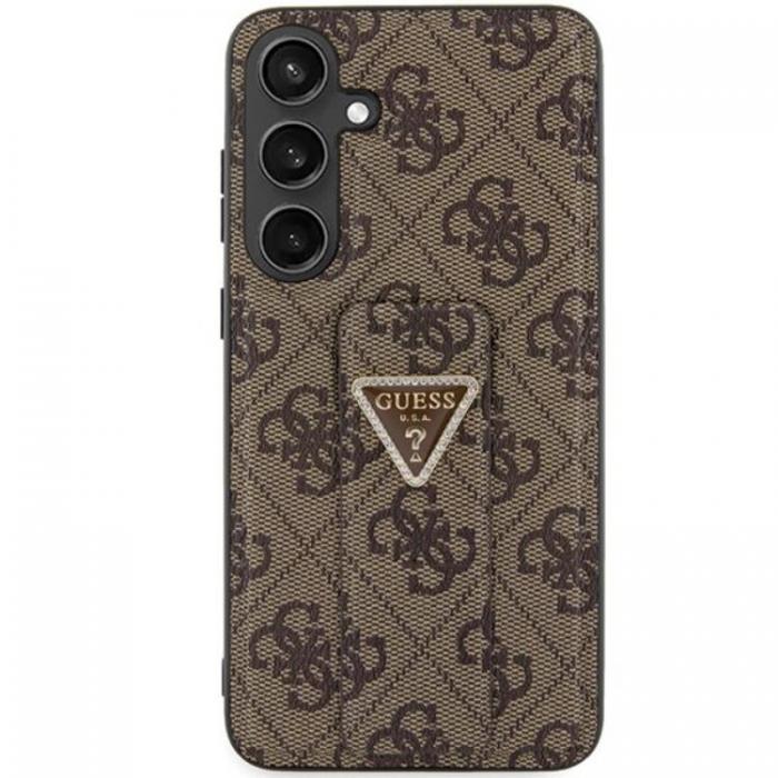 Guess - Guess Galaxy S24 Mobilskal Grip Stand Triangle Strass - Brun