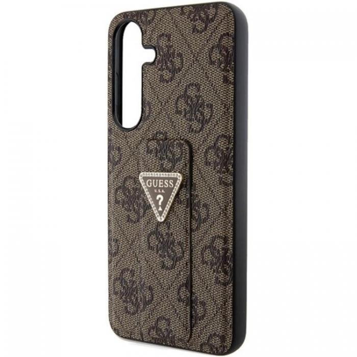 Guess - Guess Galaxy S24 Mobilskal Grip Stand Triangle Strass - Brun