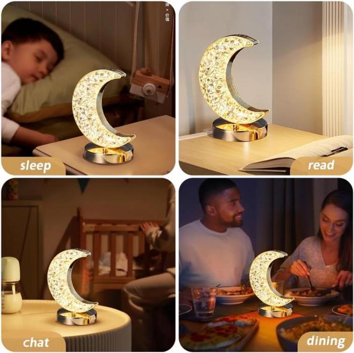 A-One Brand - Crystal Moon Night Light Touch Lampa