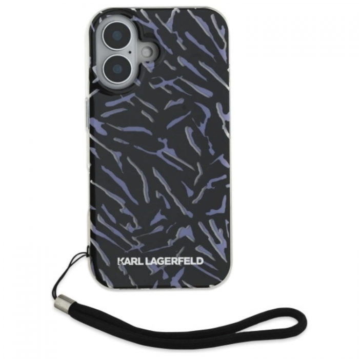 KARL LAGERFELD - Karl Lagerfeld iPhone 16 Mobilskal Zebra Med Sladd - Lila