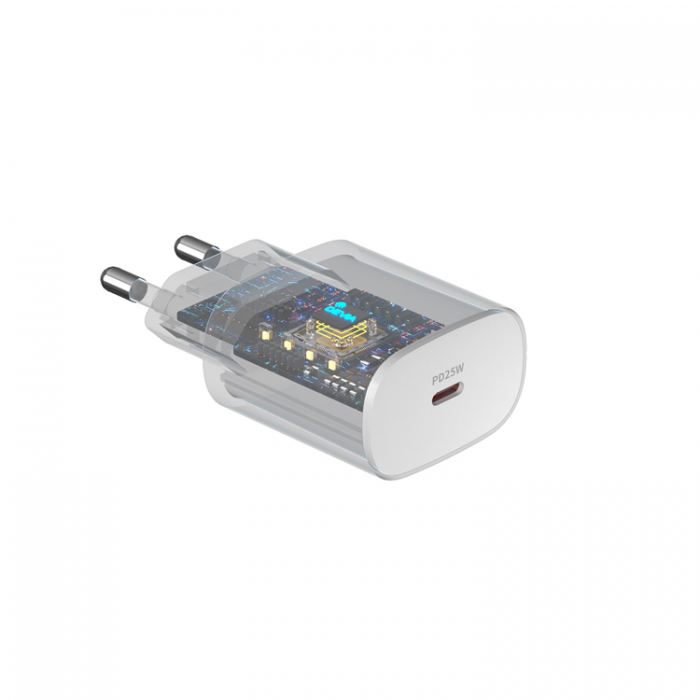 Devia - Devia Vggladdare 25W + USB-C Till USB-C Kabel - Vit