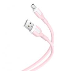 XO - XO USB Till MicroUSB 1m Kabel 2.1A NB212 - Rosa