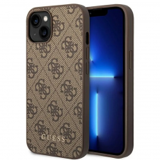 Guess - GUESS iPhone 14 Plus Skal Gold Logo - Brun