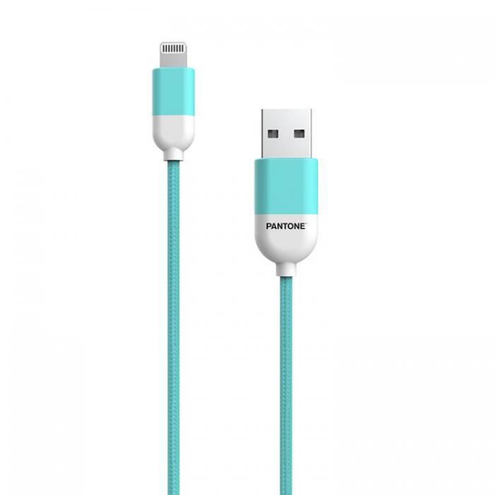 PANTONE - Pantone USB/Lightning 1.5m Kabel MFi 2.4A Teal 3242C - Bl