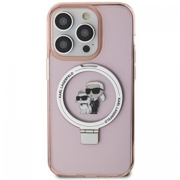 KARL LAGERFELD - KARL LAGERFELD iPhone 15 Mobilskal MagSafe Ringstll - Rosa