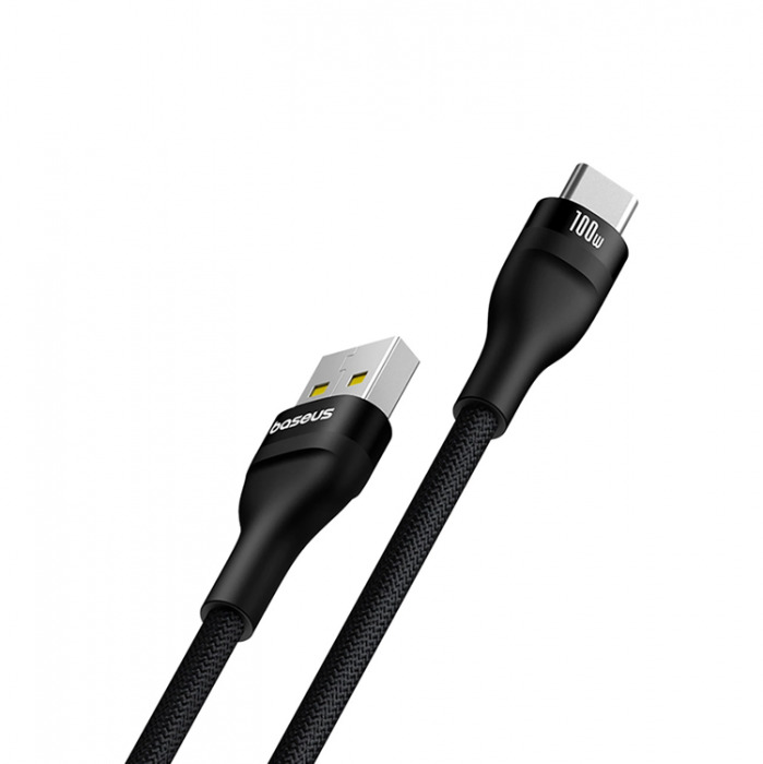 BASEUS - Baseus USB-C till USB-A kabel Flash 2 100W 2m- Svart