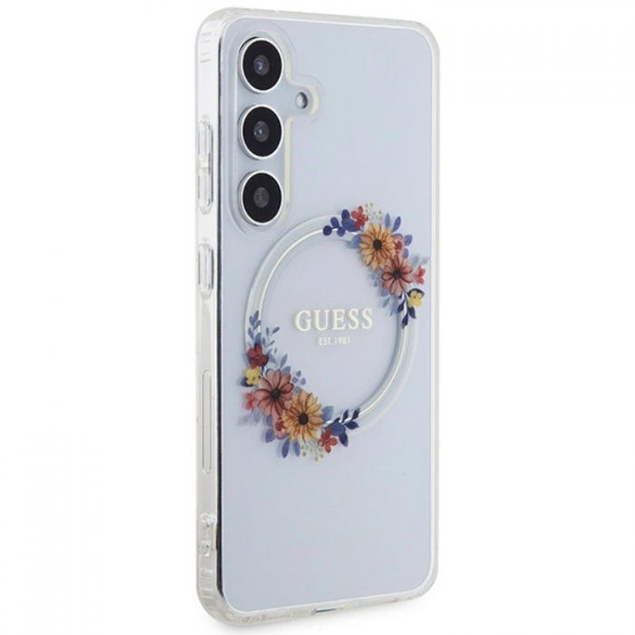 Guess - Guess Galaxy S24 Mobilskal Magsafe IML Flowers Wreath - Clear