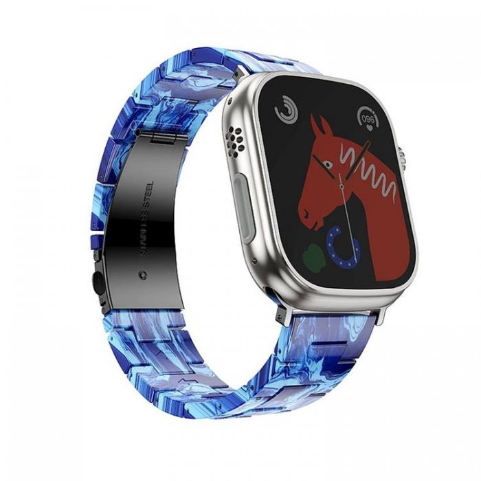 Forcell - Forcell Apple Watch (42/44/45/49mm) Armband Marble Resin - Bl