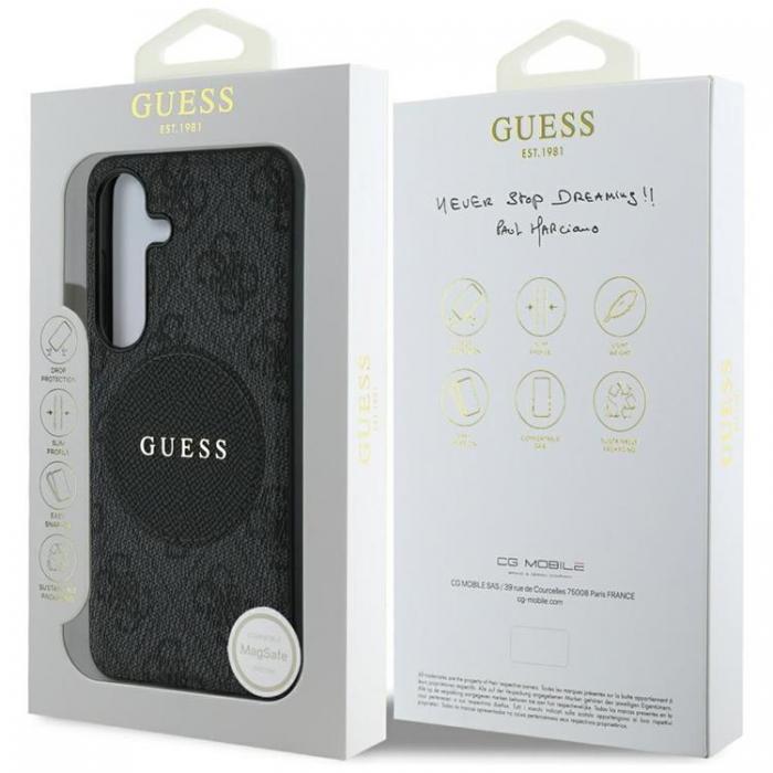 Guess - Guess Galaxy S25 Mobilskal MagSafe Round Patch Classic Logo - Svart