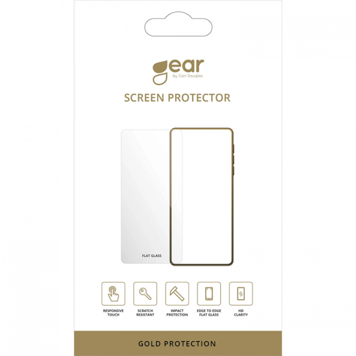 GEAR - Gear Galaxy S25 Ultra Hrdat Glas Skrmskydd Platt Fodralvnlig 2.5D Guld