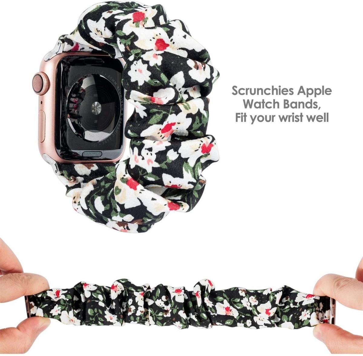 Armband Scrunchie Apple Watch 1 2 3 4 5 6 Se 38 40mm Liljeblomma Themobilestore