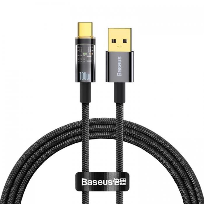 BASEUS - Baseus USB Till USB-C Kabel 100W 1m Explorer Auto Power Svart