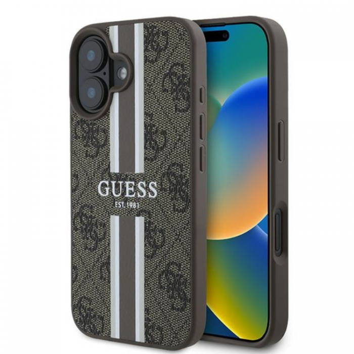 Guess - Guess iPhone 16 Plus Mobilskal Magsafe 4G Printed Stripes