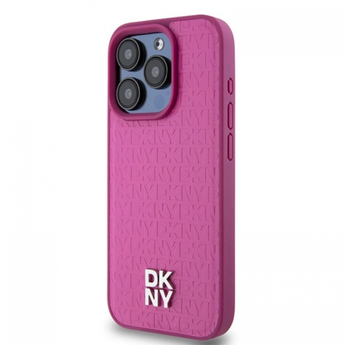 DKNY - DKNY iPhone 15 Pro Mobilskal Magsafe Lder Pattern Metal Logo