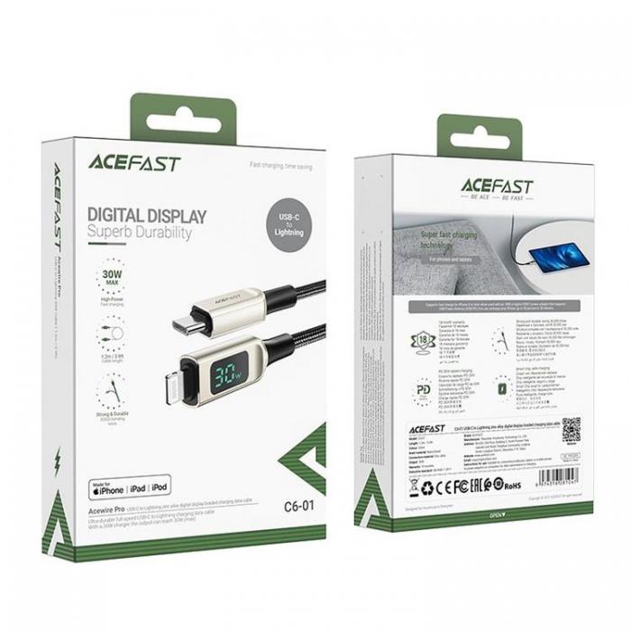 Acefast - Acefast USB-C till Lightning kabel 30W 1.2m - Silver