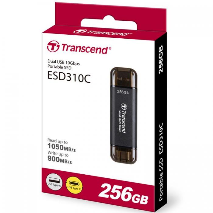 Transcend - Transcend Portabel SSD USB-C 256 GB - Svart