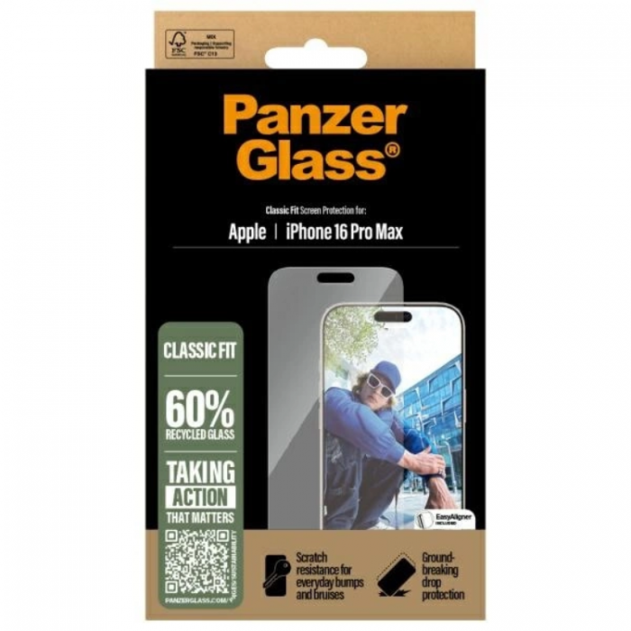 PanzerGlass - PanzerGlass iPhone 16 Pro Max Hrdat Glas Skrmskydd Classic Fit - Clear