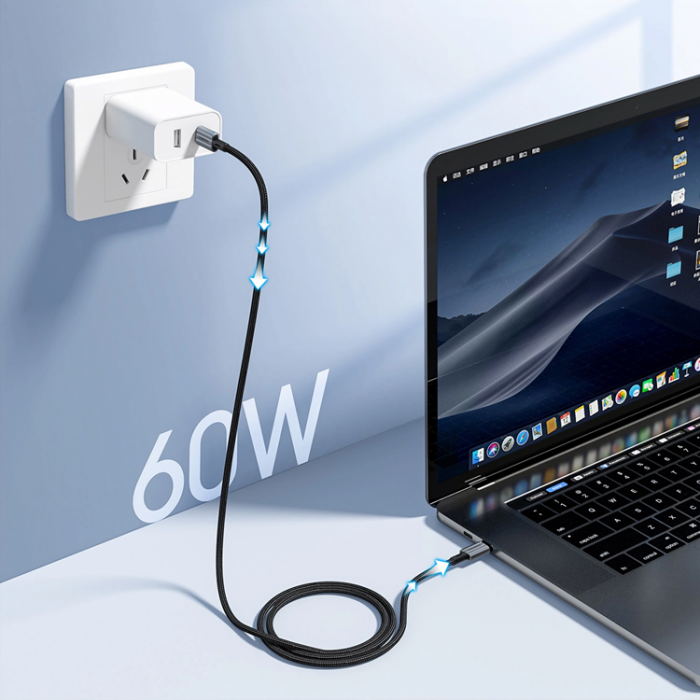 Choetech - Choetech USB-C till USB-C Kabel 60W 1.2m - Gr