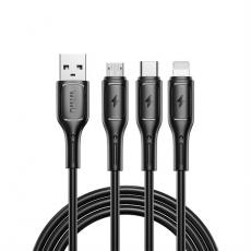 WIWU - WIWU 3in1 USB-A Till Lightning, USB-C, Micro-USB Kabel 3.1A Starlink Series