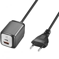 LogiLink - Logilink Väggladdare 1xUSB-A + 1xUSB-C med fast kabel 1,5m GaN 30W