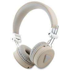 Guess - Guess On-Ear Hörlurar Bluetooth ENC Grained Classic Round Shape - Beige