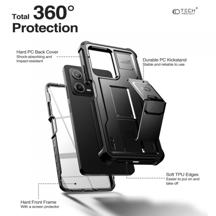 Tech-Protect - Tech-Protect Xiaomi Redmi Note 12 Pro 5G Kevlar Cam Plus - Svart