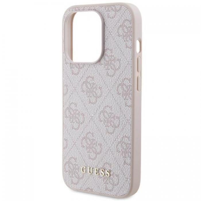 Guess - Guess iPhone 15 Pro Mobilskal Metall Gold Logo - Rosa