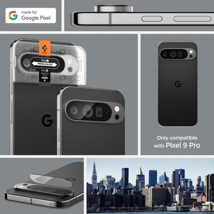 Spigen - [2-Pack] Spigen Google Pixel 9 Pro Linsskydd Hrdat Glas EZ Fit