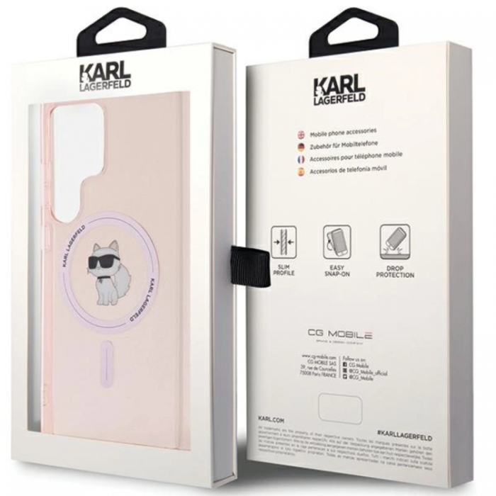 KARL LAGERFELD - Karl Lagerfeld Galaxy S24 Ultra Mobilskal Magsafe IML Choupette - Rosa