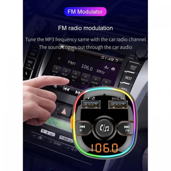 A-One Brand - FM MP3-Sndare Bluetooth 5.0 + Minneskortlsare + 2xUSB