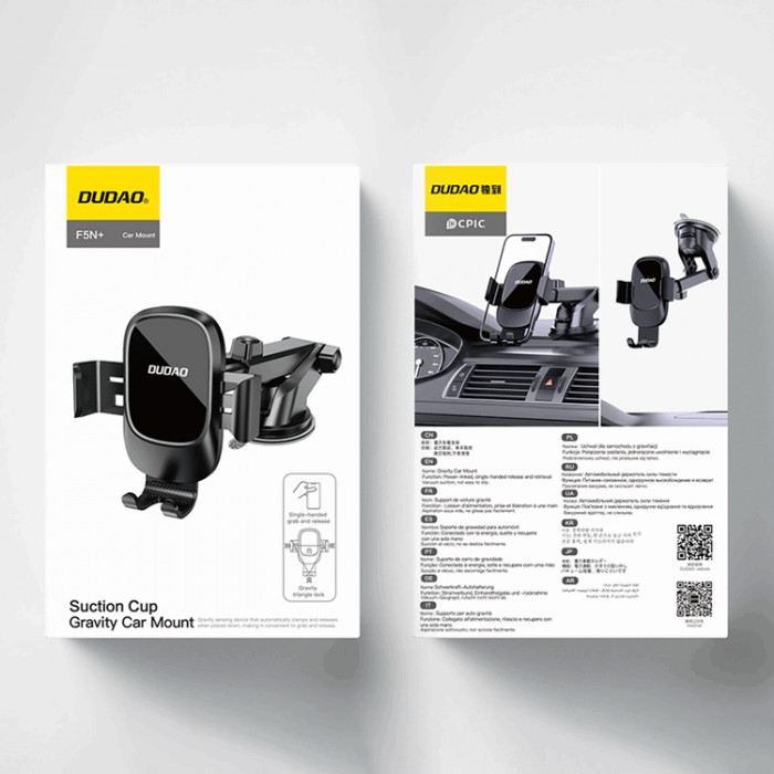 Dudao - Dudao F5N+ Mobilhllare med Sugkopp,Gravitation - Svart