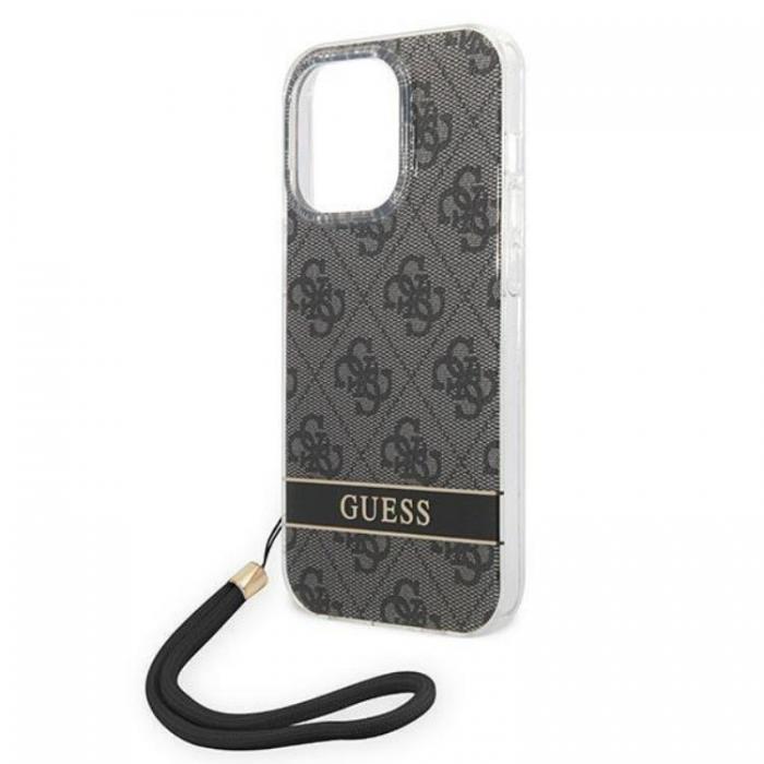 Guess - GUESS iPhone 14 Pro Max Skal Print Strap - Svart