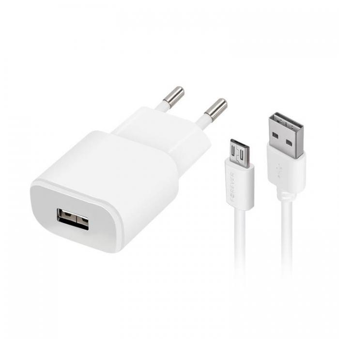 Forever - Forever Vggladdare MicroUSB 2A med Kabel - Vit