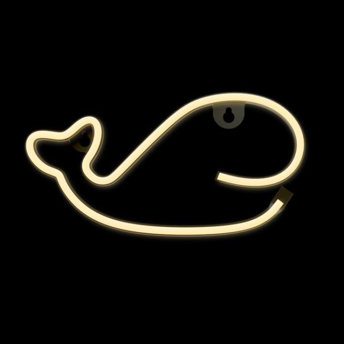 Forever Light - Forever Light LED Neon Light WHALE Bat + USB FLNE09 - Varm Vit