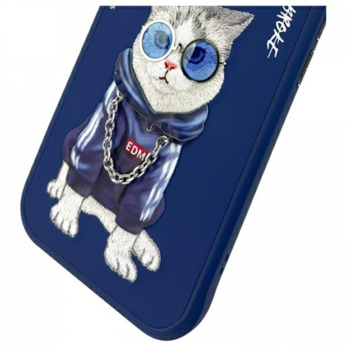 NIMMY - Nimmy iPhone 15 Mobilskal Glasses Cool Cat - Bl