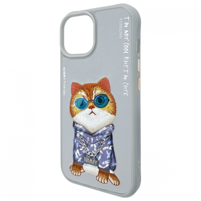 NIMMY - Nimmy iPhone 15 Mobilskal Glasses Cool Cat - Gr