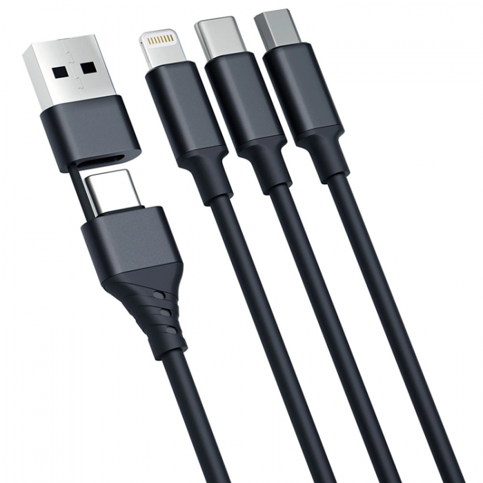 3MK - 3mk 3in1 USB-A till USB-C, Lightning, microUSB kabel 1.5m