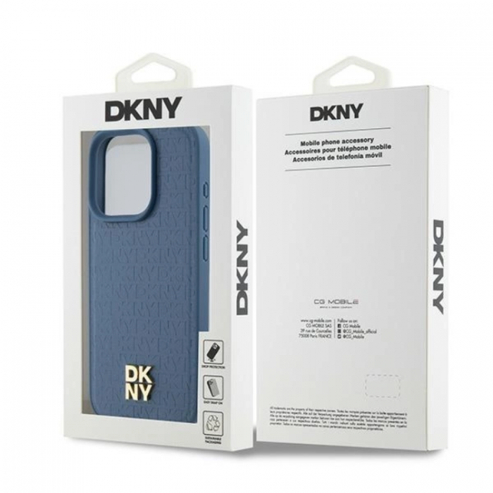 DKNY - DKNY iPhone 15 Pro Max Mobilskal Magsafe Lder Pattern Metal Logo