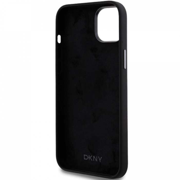 DKNY - DKNY iPhone 15/14 Plus Mobilskal Liquid Silikon Metal Logo - Svart