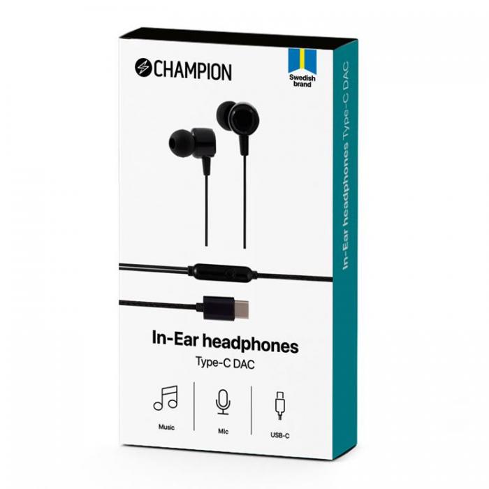 Champion - Champion In-Ear Hrlurar USB-C - Svart