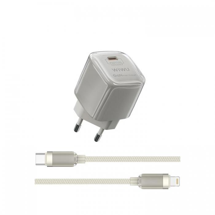 WIWU - WIWU Snabbladdare GaN 30W Med Lightning Kabel Jello - Vit