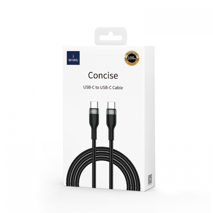 WIWU - WIWU USB-C Till USB-C 100W Kabel 1.2m Wi-C017 - Svart