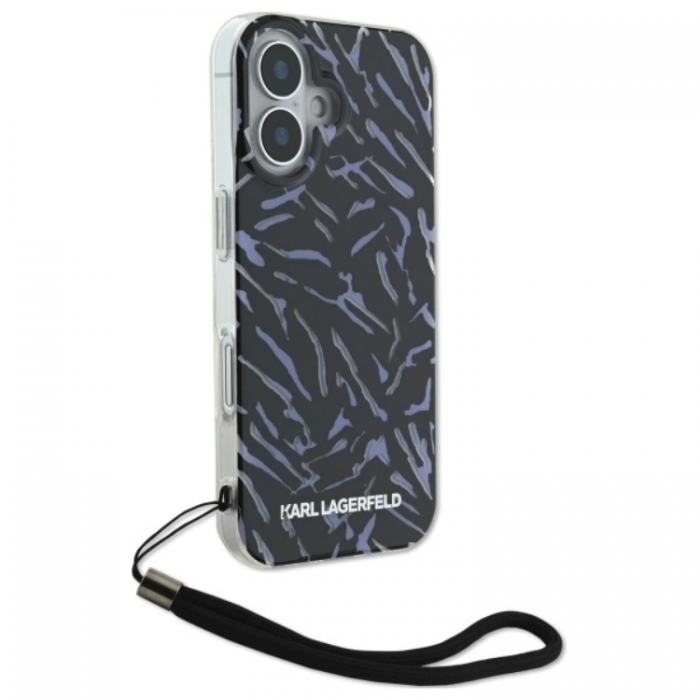 KARL LAGERFELD - Karl Lagerfeld iPhone 16 Mobilskal Zebra Med Sladd - Lila