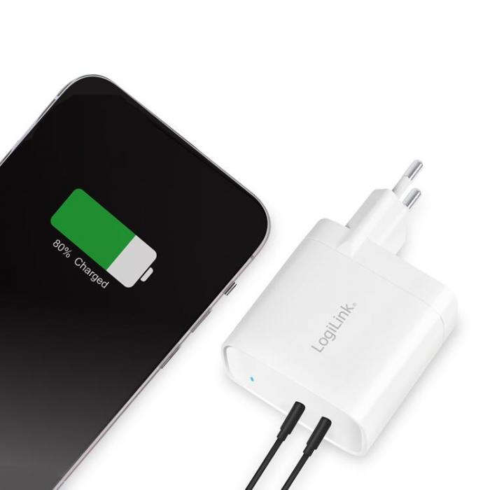 LogiLink - LOGILINK PD USB-Vggladdare 2 x USB-C 40W GaN