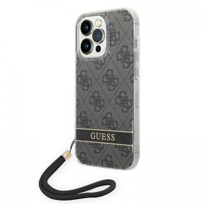 Guess - GUESS iPhone 14 Pro Max Skal Print Strap - Svart