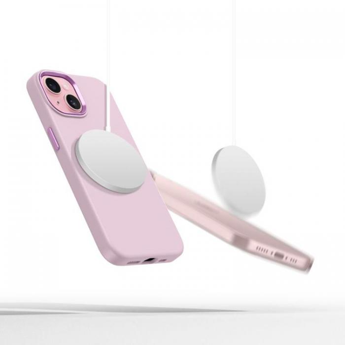 Tech-Protect - Tech-Protect iPhone 15 Mobilskal Magsafe Silikon Pure - Pearl Rosa