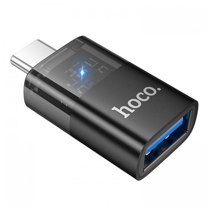 Hoco - Hoco USB-A Till USB-C Adapter OTG UA36B - Svart