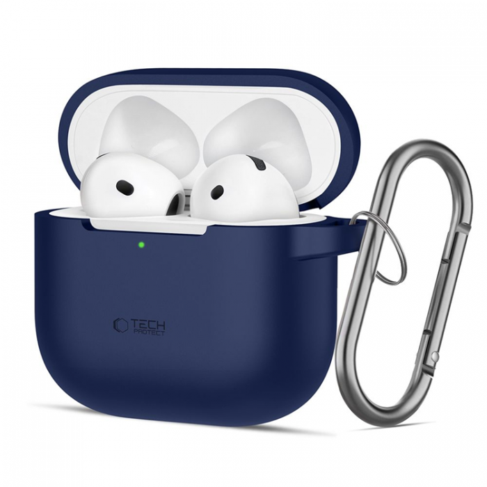 Tech-Protect - Tech-Protect Airpods 4 Skal Silikon Hook - Marinbl